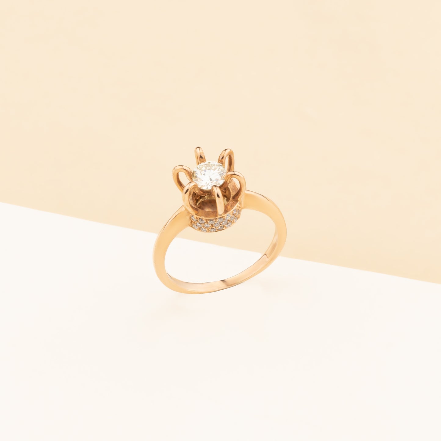 Anello Capture' oro bianco/rosa e brillanti - Donna 0,39kt