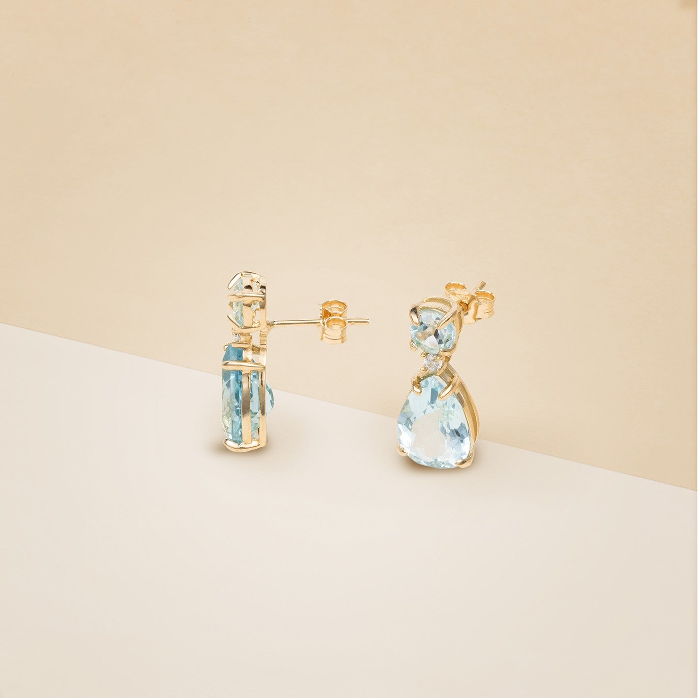 Orecchini acqua marina a goccia