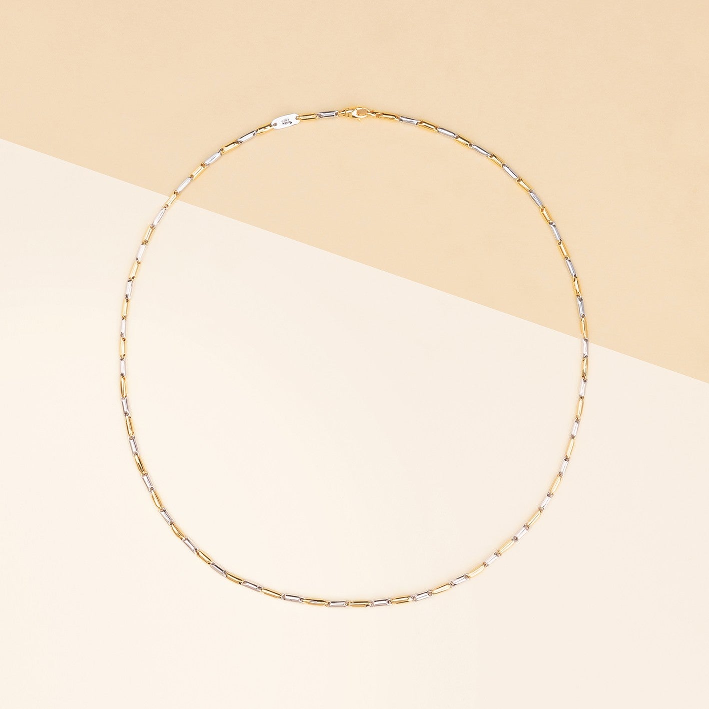 Catena bicolore extra barretta lucida