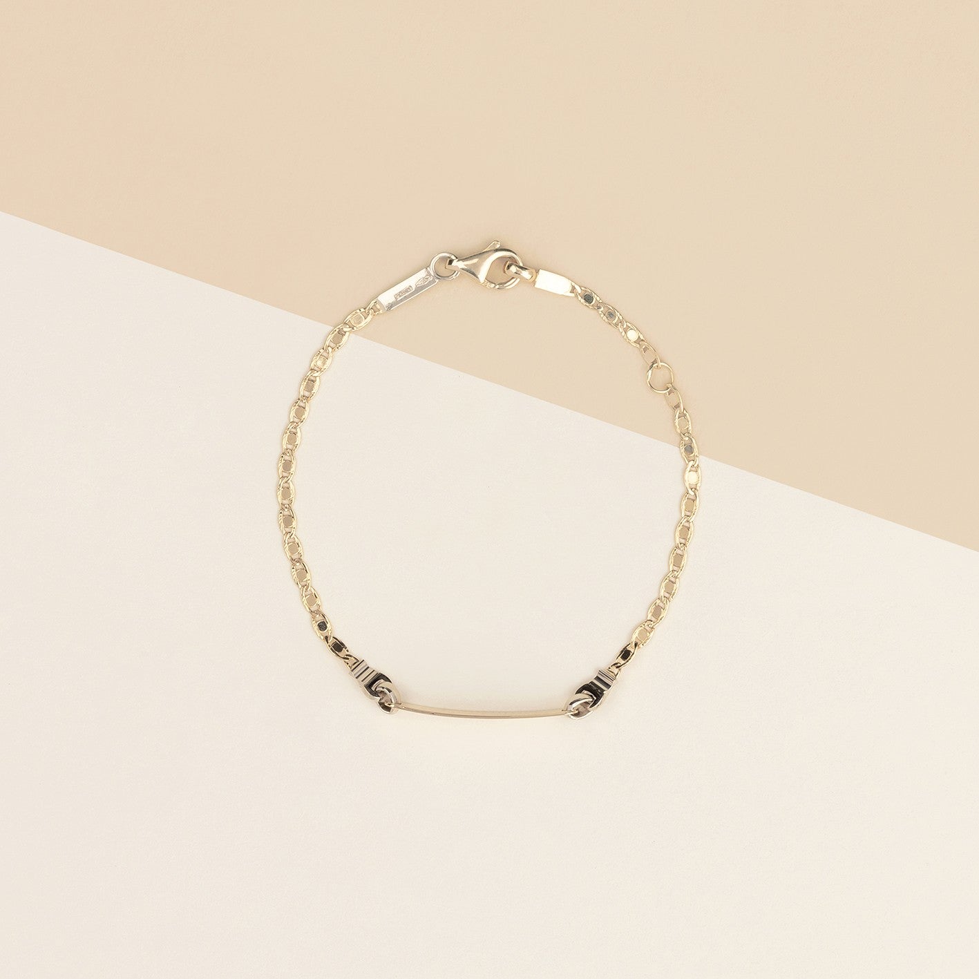 Bracciale baby con targa 1.9 MARZ bicolore