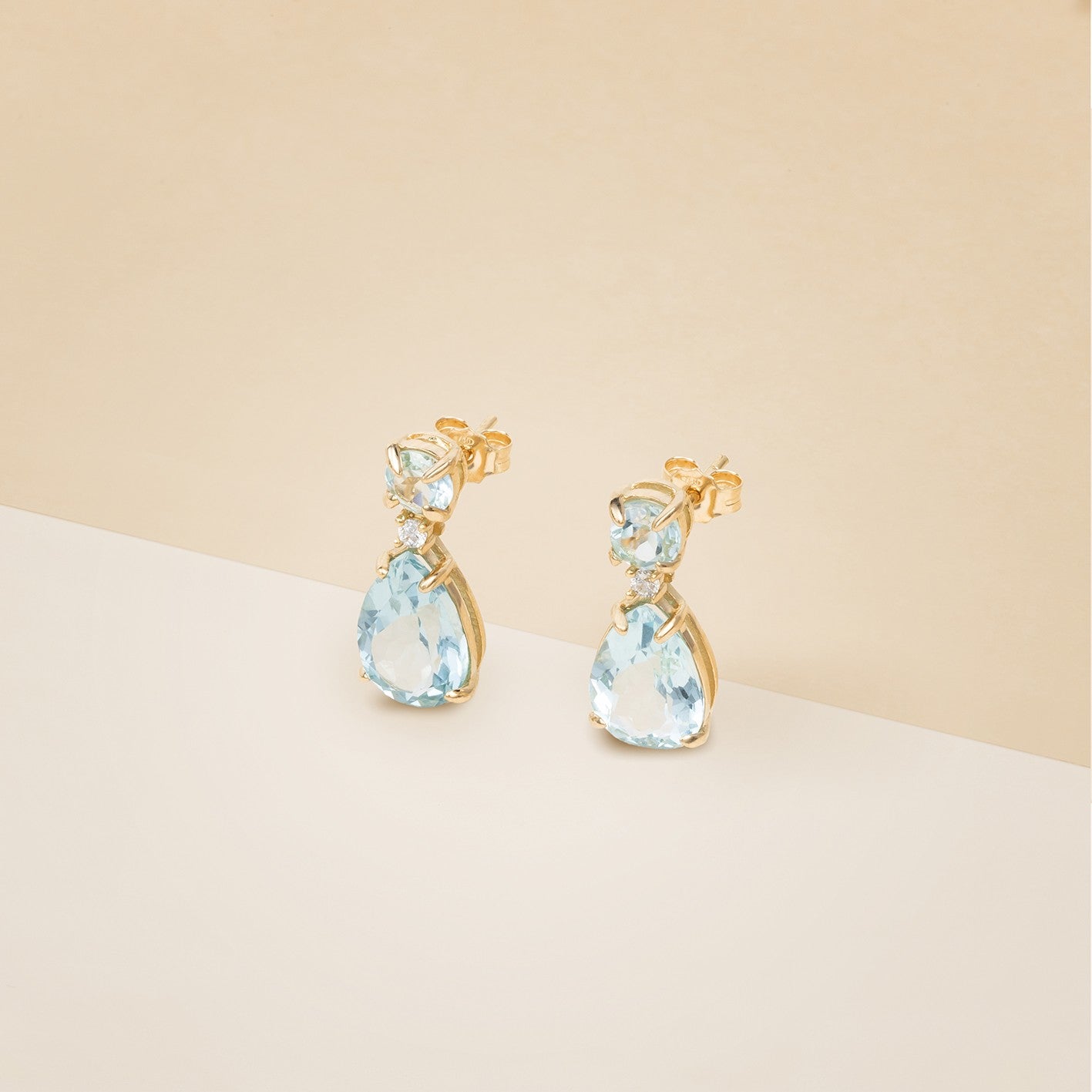 Orecchini acqua marina a goccia