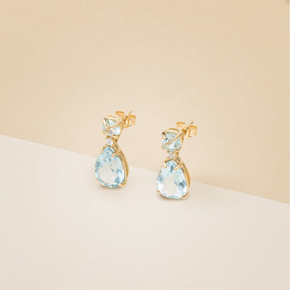 Orecchini acqua marina a goccia