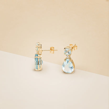 Orecchini acqua marina a goccia