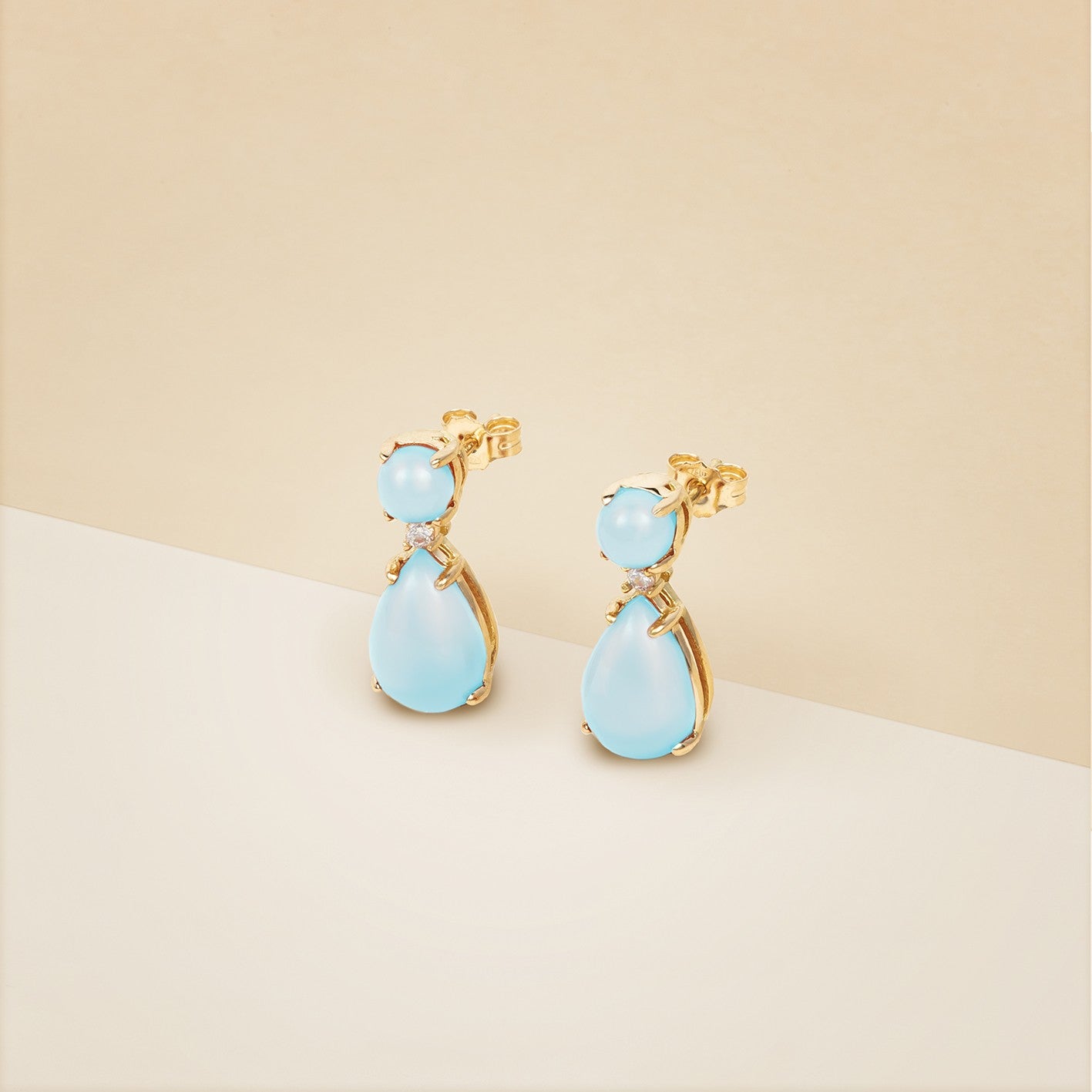 Orecchini corallo turchese a goccia