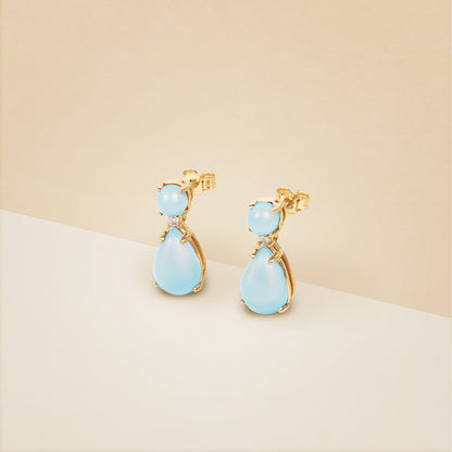 Orecchini corallo turchese a goccia