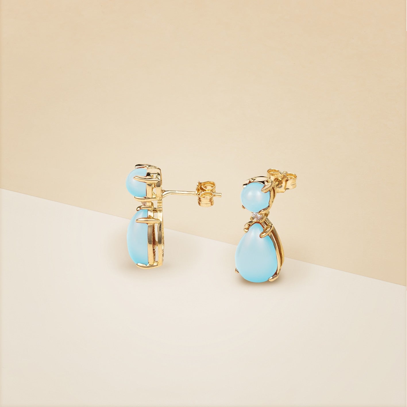 Orecchini corallo turchese a goccia