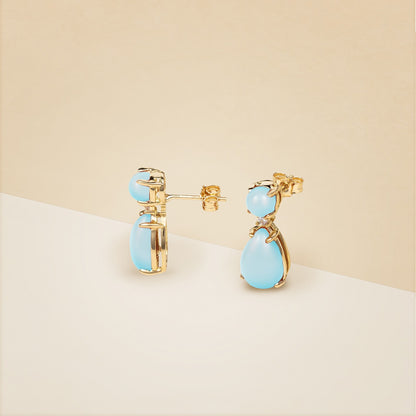 Orecchini corallo turchese a goccia