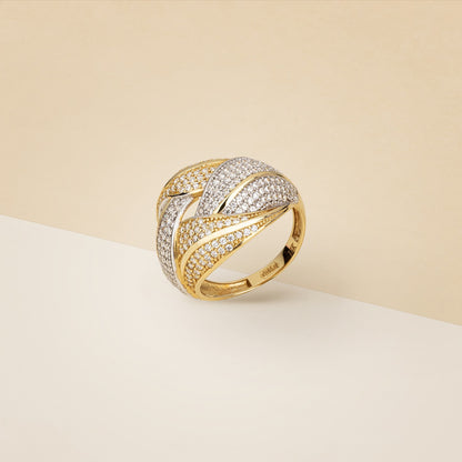 Fascia intrecciata con zirconia - Anello