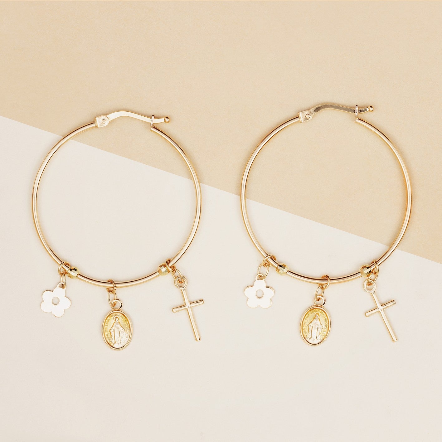 Orecchini cerchi pendenti mistici