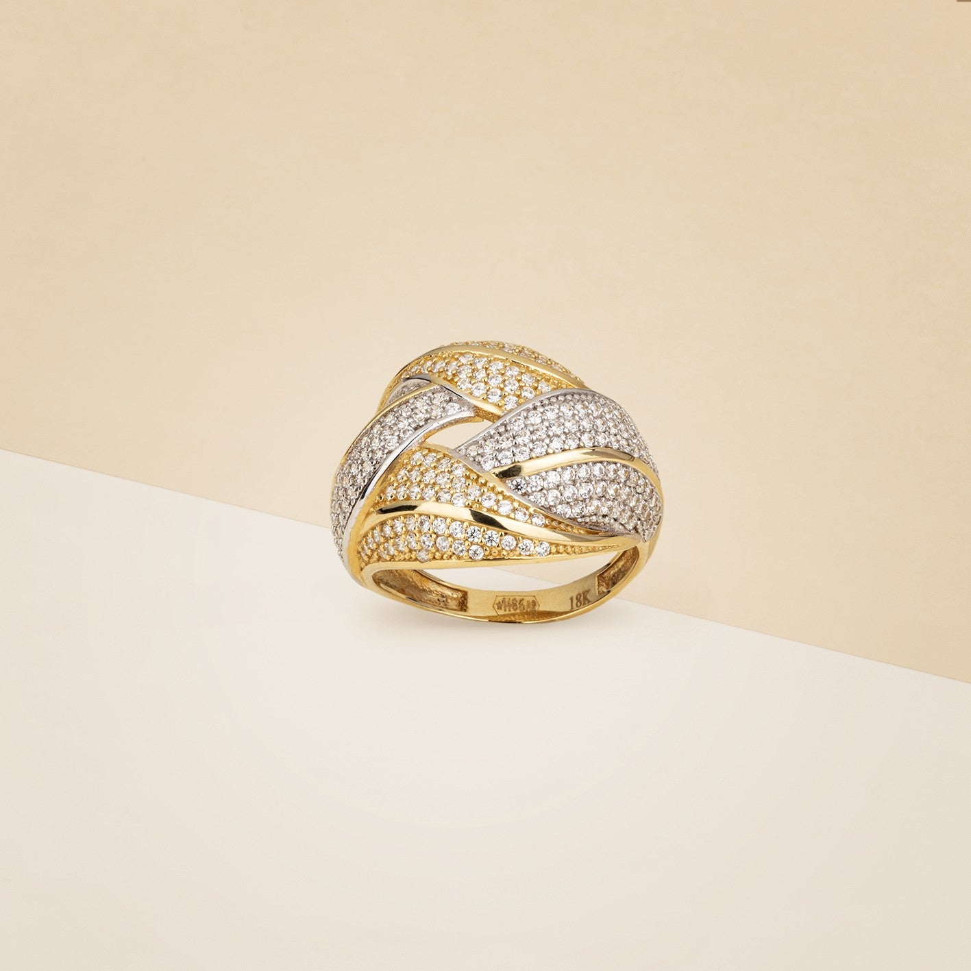 Fascia intrecciata con zirconia - Anello