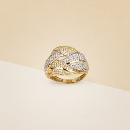 Fascia intrecciata con zirconia - Anello