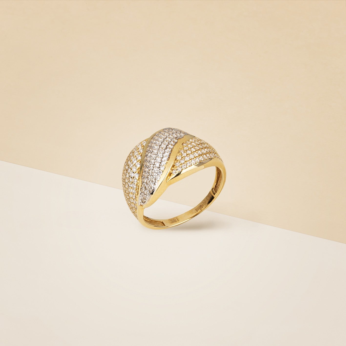 Fascia intrecciata con zirconia - Anello