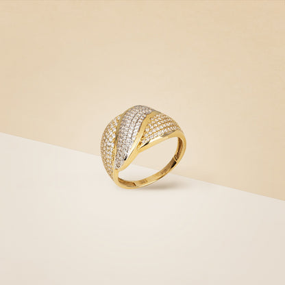 Fascia intrecciata con zirconia - Anello