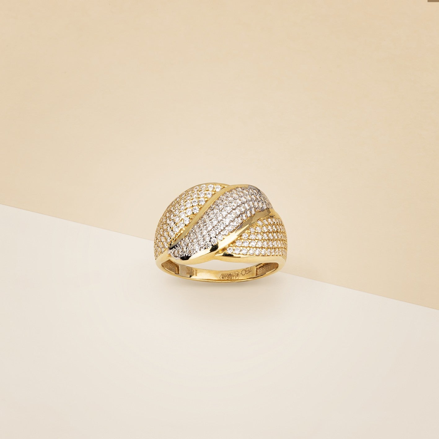 Fascia intrecciata con zirconia - Anello