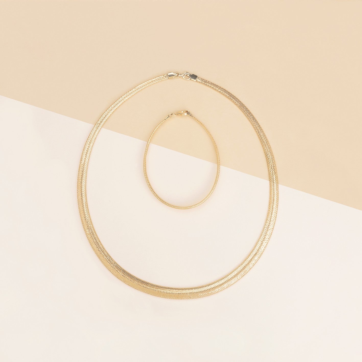 Collier effetto tessuto con bracciale