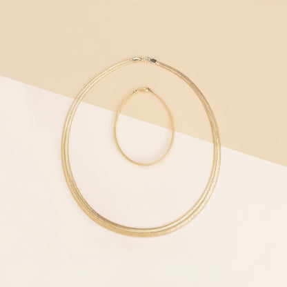 Collier effetto tessuto con bracciale