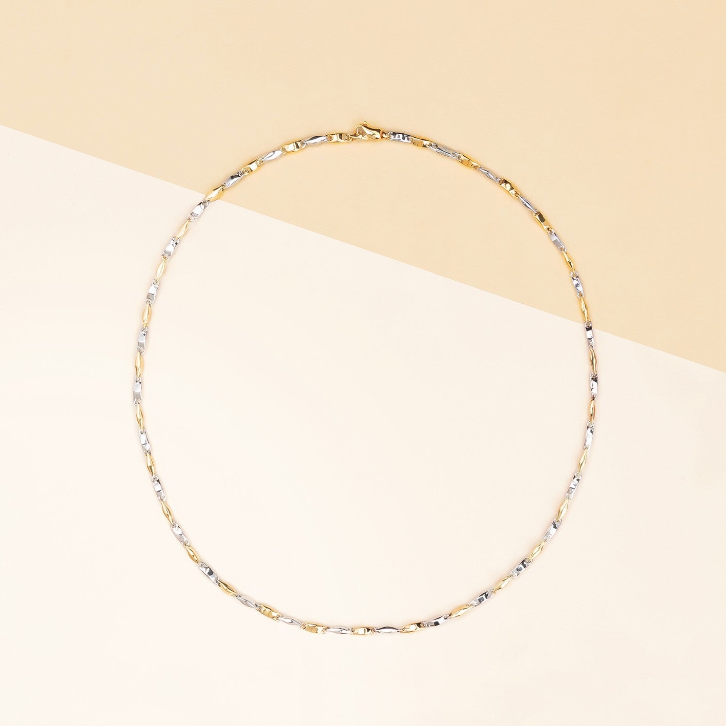 Catena bicolore extra barretta incava