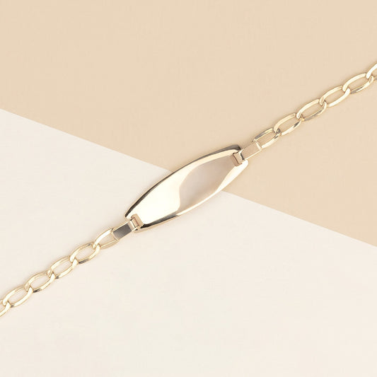Bracciale baby con targa 1.1 oro giallo