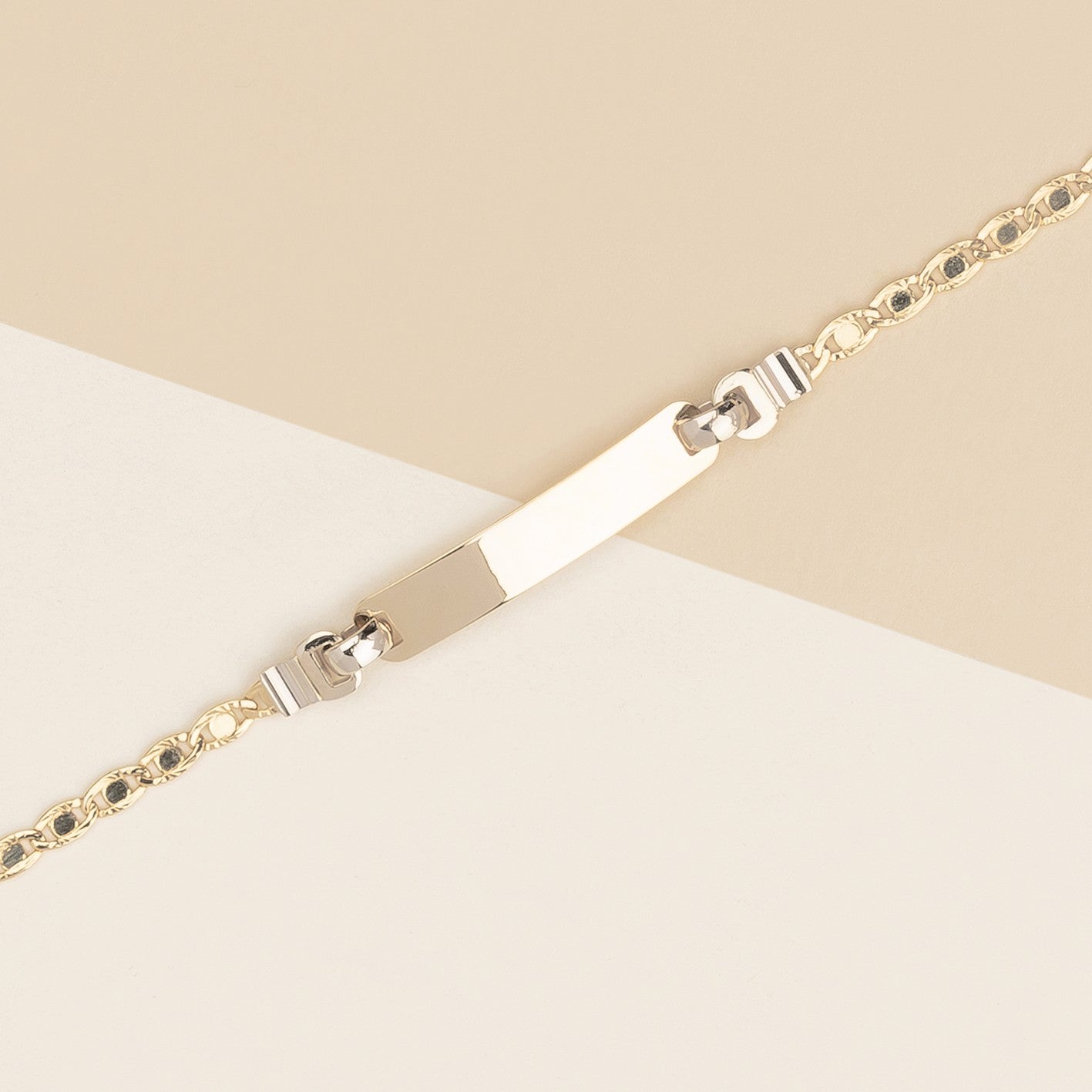 Bracciale baby con targa 1.9 MARZ bicolore