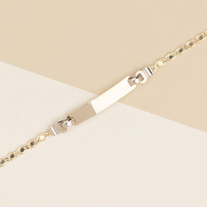 Bracciale baby con targa 1.9 MARZ bicolore