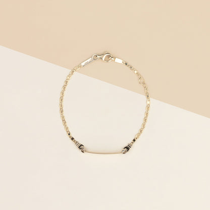 Bracciale baby con targa 1.9 MARZ bicolore