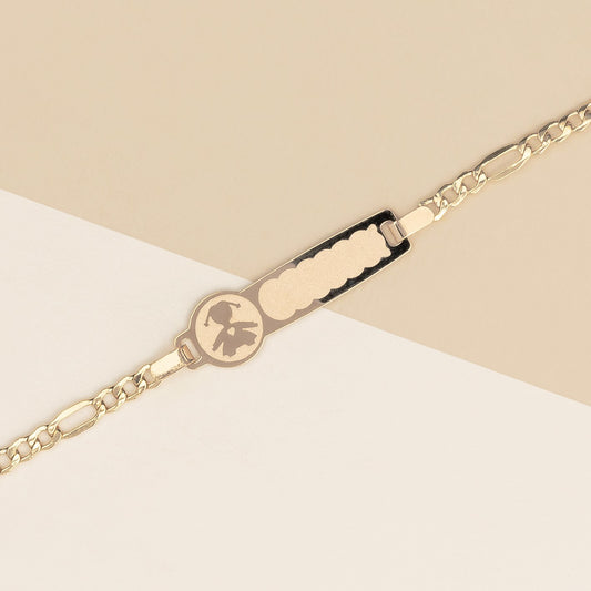 Bracciale baby con targa e bimbo