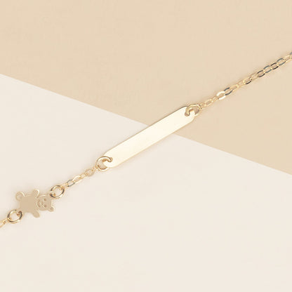 Bracciale baby con targa ed orso