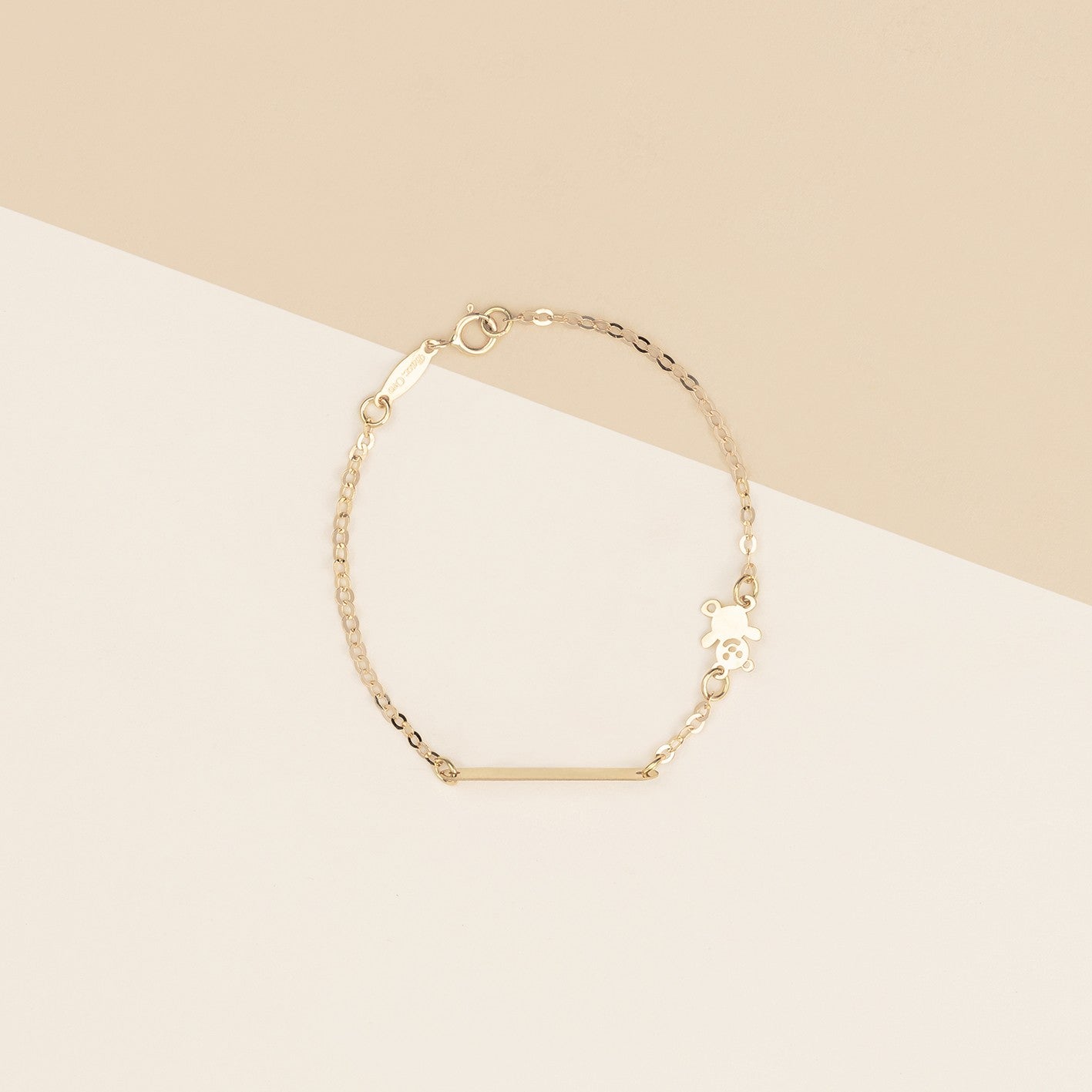 Bracciale baby con targa ed orso