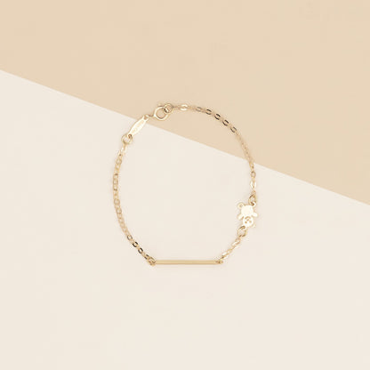 Bracciale baby con targa ed orso