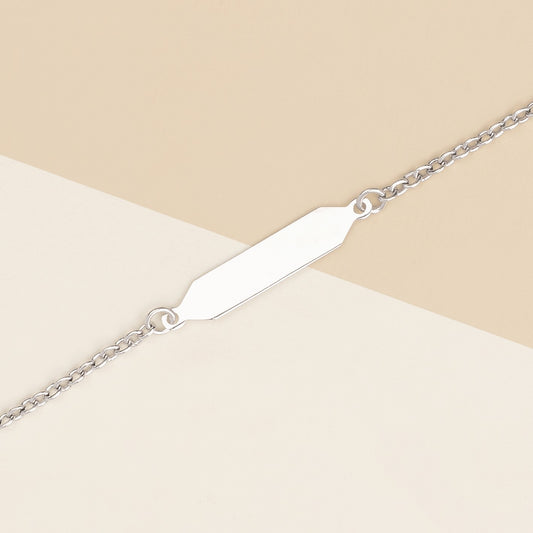 Bracciale baby con targa oro bianco 1.10