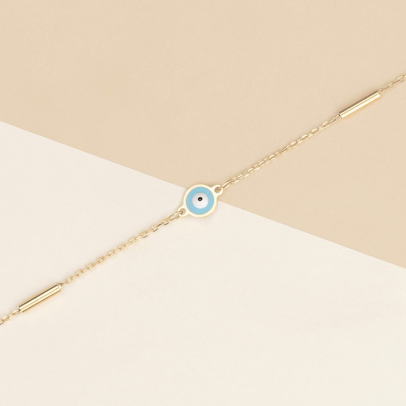 Bracciale baby Occhio 1.8 oro giallo e smalto