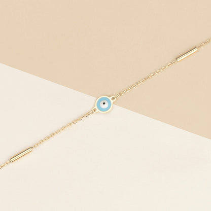 Bracciale baby Occhio 1.8 oro giallo e smalto