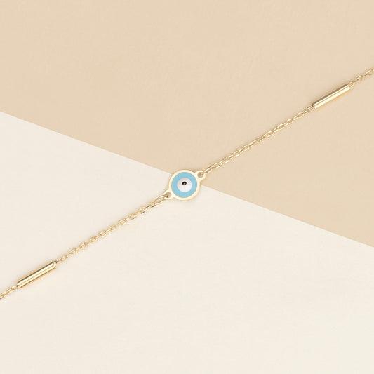 Bracciale baby Occhio 1.8 oro giallo e smalto