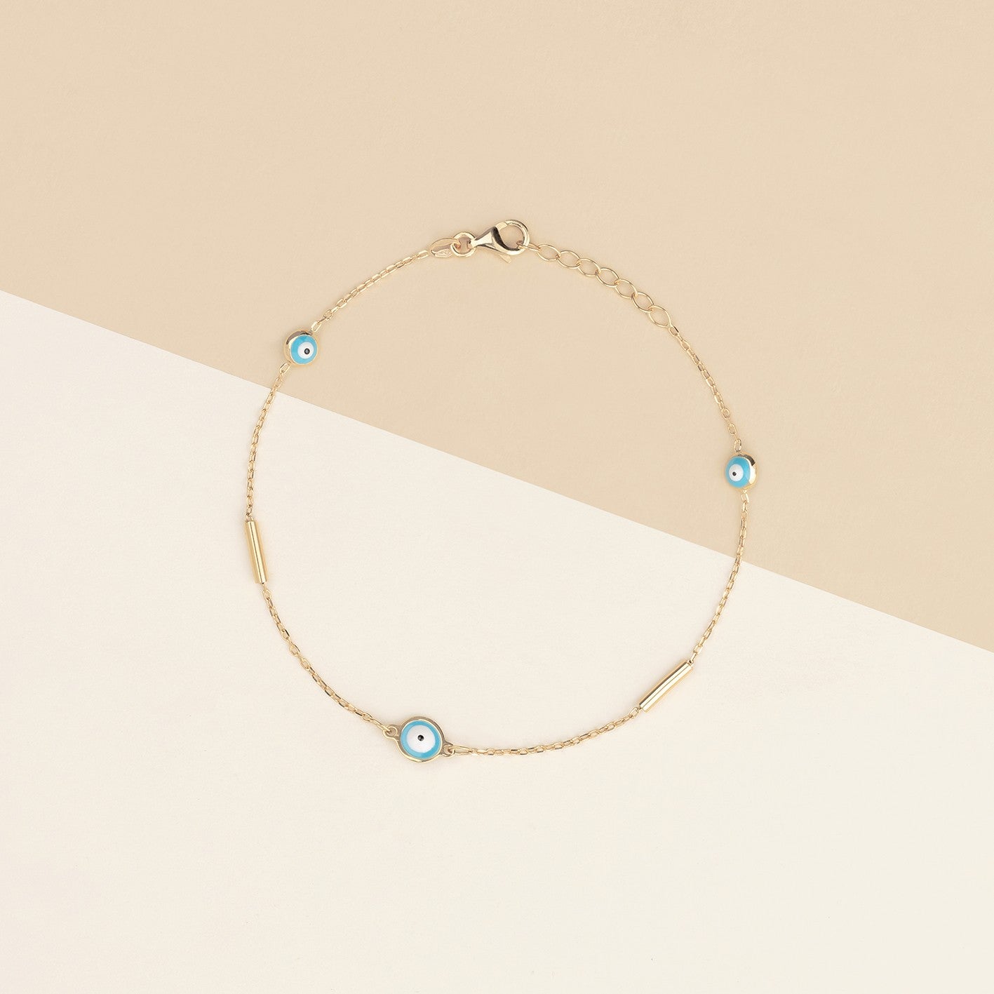 Bracciale baby Occhio 1.8 oro giallo e smalto