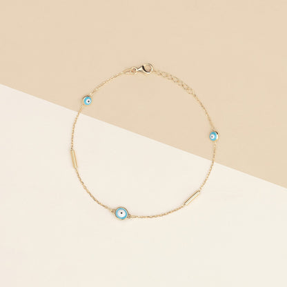 Bracciale baby Occhio 1.8 oro giallo e smalto