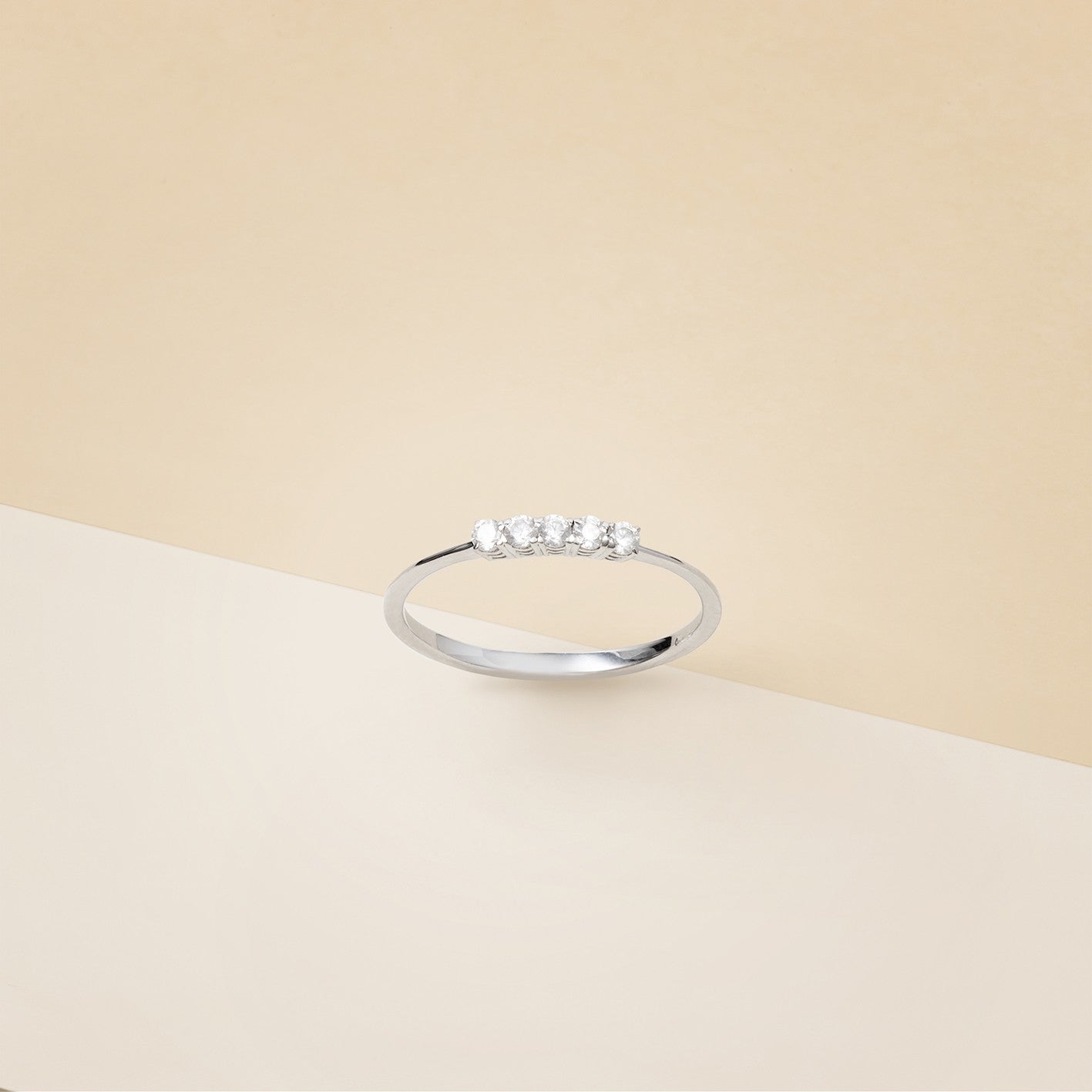 Riviera cinque pietre piccolo - Anello