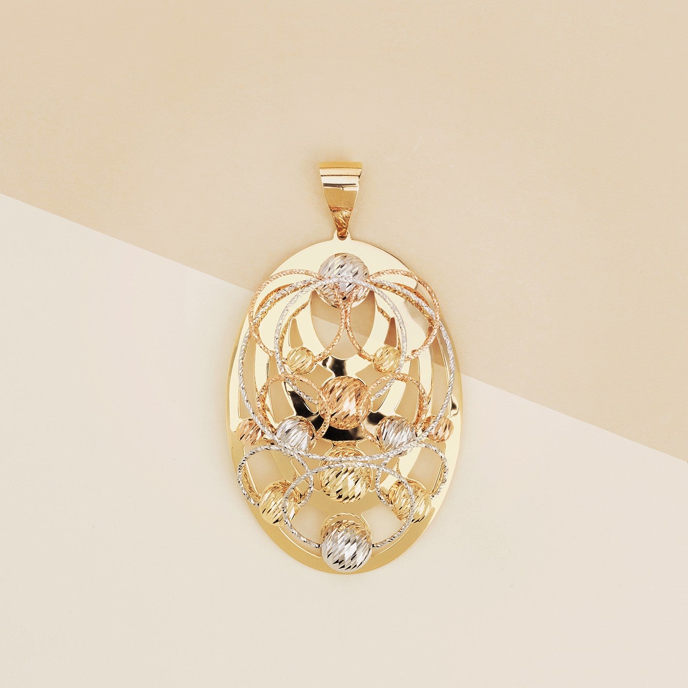 Pendente fantasy con palline e cerchi - Ciondolo