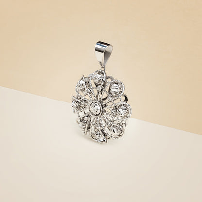 Pendente fiore fantasy con palline - Ciondolo