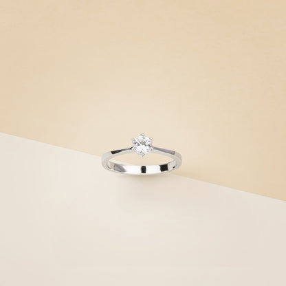Solitario 6 griffes oro bianco - Anello
